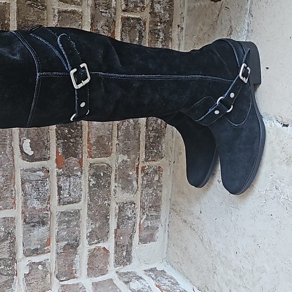 Matisse Pirate Knee High Black Suede Ankle Boots - Picture 2 of 5